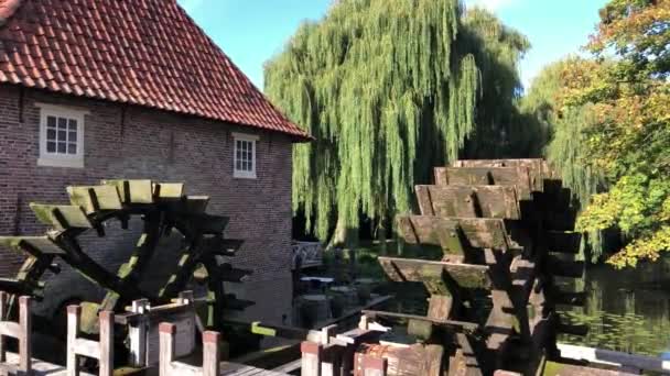 Water Wheels Old Town Borculo Netherlands — Stock Video