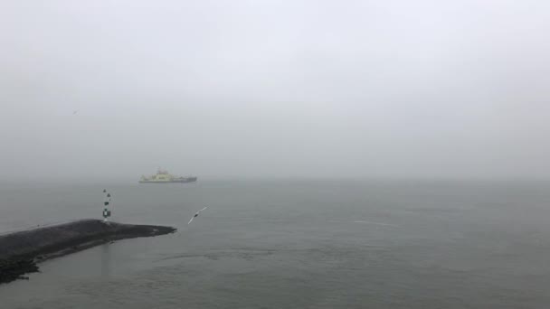 네덜란드의 안개낀 항구를 떠나면서 — 비디오