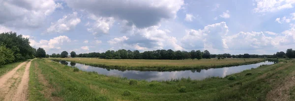 Panorama Depuis Rivière Beneden Regge Overijssel Pays Bas — Photo