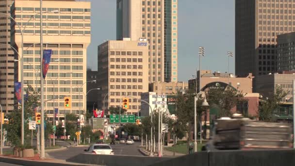 Downtown Stad Winnipeg Canada — Stockvideo