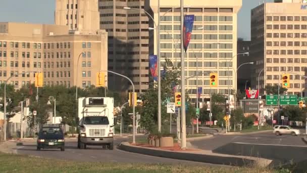 Downtown Staden Winnipeg Kanada — Stockvideo
