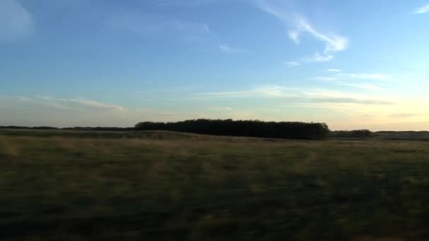 Vista Del Atardecer Durante Recorrido Tren Desde Toronto Vancouver Canadá — Vídeo de stock