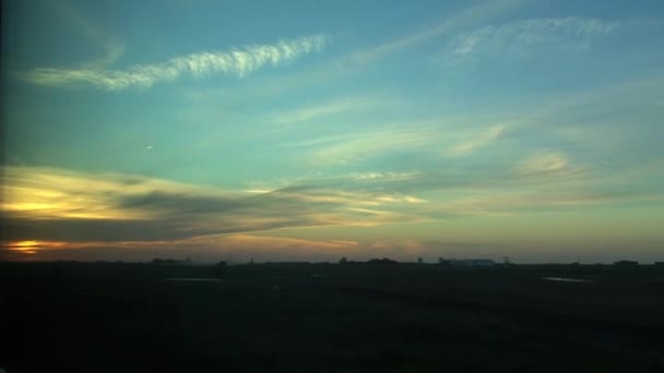 Vista Pôr Sol Durante Passeio Trem Toronto Para Vancouver Canadá — Vídeo de Stock