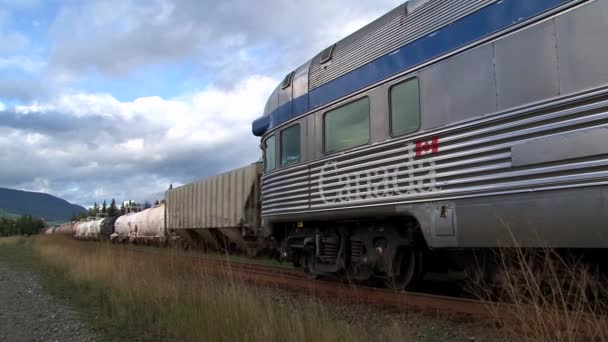 View Train Going Toronto Vancouver Canada — Stock Video