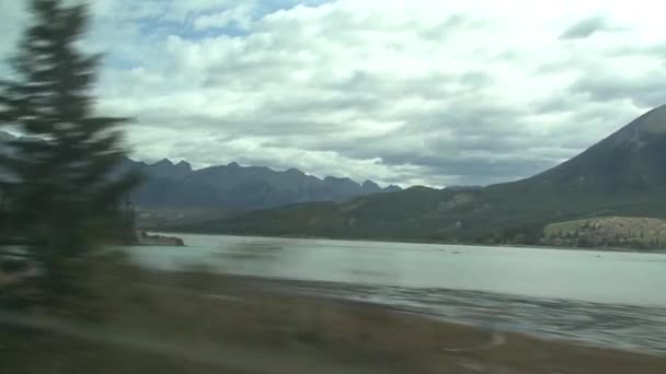 Вид Поезда Идущего Торонто Ванкувер Канада — стоковое видео