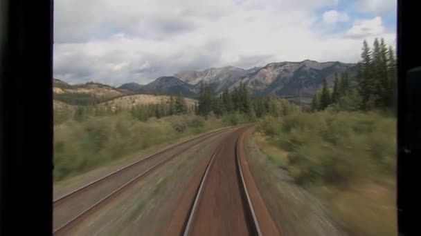 トロントからバンクーバーへの電車からの眺めカナダ — ストック動画