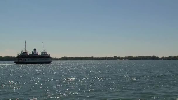 Ferry Lago Torno Toronto Canadá — Vídeo de Stock