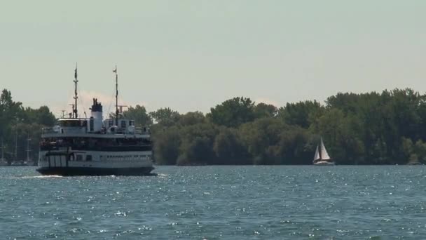 Ferry Naar Toronto Island Ontario Canada — Stockvideo