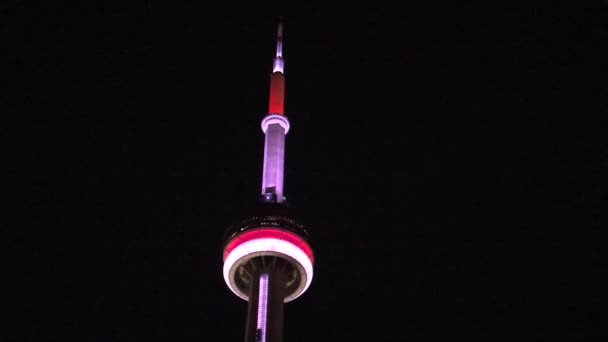 Turnul Noaptea Toronto Canada — Videoclip de stoc