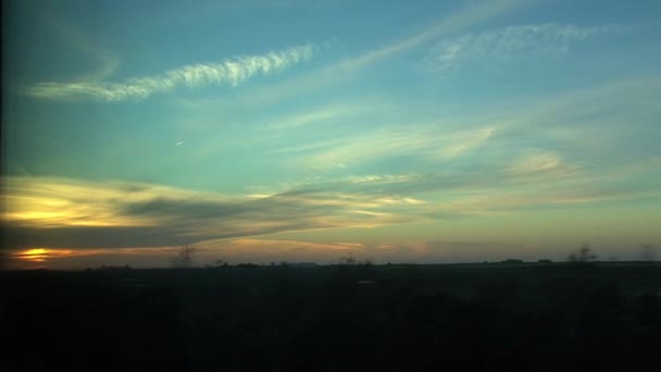 Vista Pôr Sol Durante Passeio Trem Toronto Para Vancouver Canadá — Vídeo de Stock