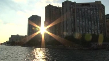 Toronto, Kanada 'nın Skyline' ında günbatımı