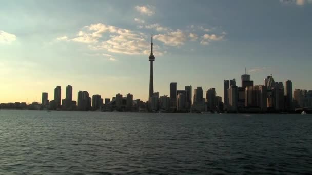 Skyline Kvällen Toronto — Stockvideo