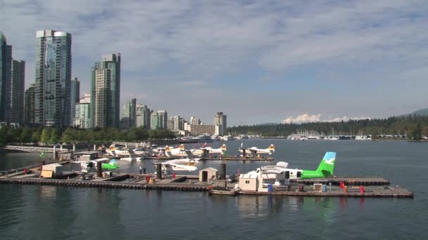 Aerei Galleggianti Nel Porto Vancouver — Video Stock