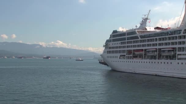 Kreuzfahrtschiff Hafen Von Vancouver British Columbia Kanada — Stockvideo