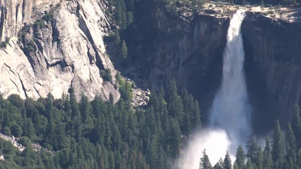 Dekat Dari Air Terjun Taman Nasional Yosemite — Stok Video