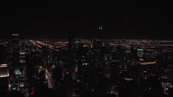 シカゴの夜のハンコックビルから — ストック動画