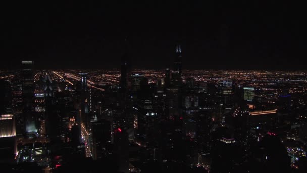 Chicago Nachts Van Hancock Gebouw — Stockvideo