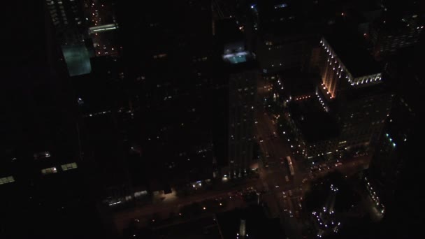 Σικάγο Νύχτα Από Κτίριο Χάνκοκ — Αρχείο Βίντεο