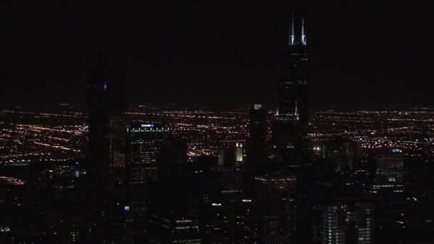 Chicago Notte Dal Hancock Edificio — Video Stock