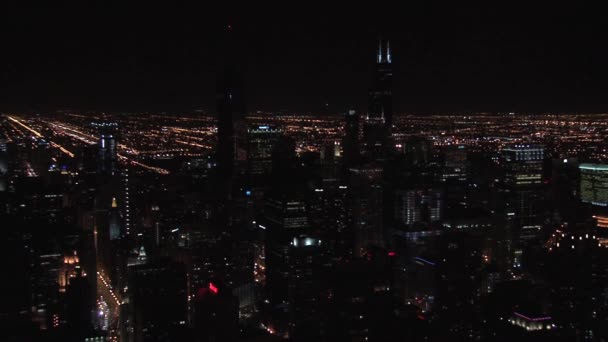 Chicago Nachts Van Hancock Gebouw — Stockvideo