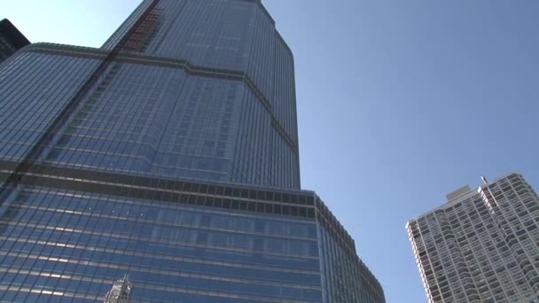 Chicago River Ansicht Von Einer Fähre — Stockvideo