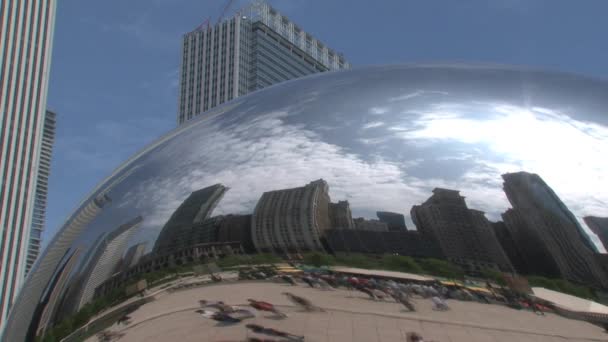 Czas Ucieka Bean Millennium Park Chicago — Wideo stockowe