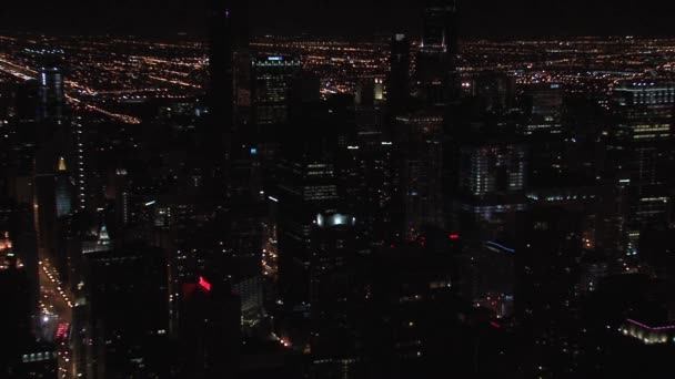 Chicago Nuit Depuis Bâtiment Hancock — Video