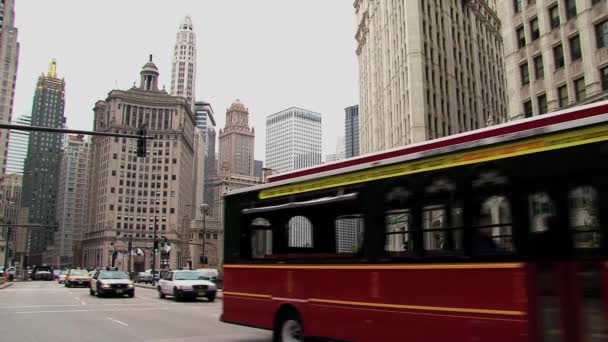 Traffic Downtown Chicago Estados Unidos — Vídeos de Stock