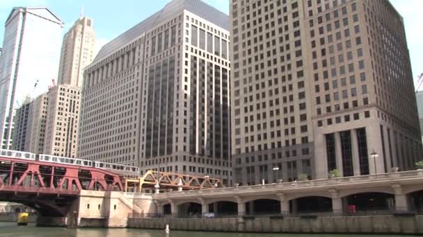 Chicago Vue Sur Rivière Depuis Ferry — Video