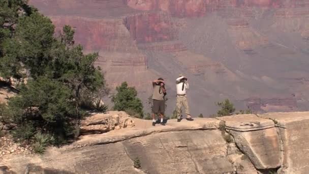 Gente Haciendo Una Foto Gran Cañón Gran Cañón — Vídeos de Stock