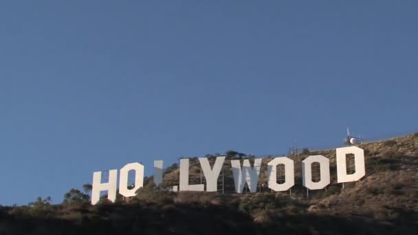 好莱坞在美国加州的标志 — 图库视频影像