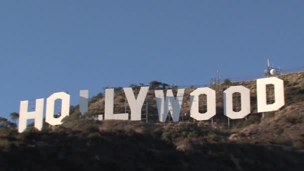 Hollywood Znak Zoom Kalifornia Usa — Wideo stockowe