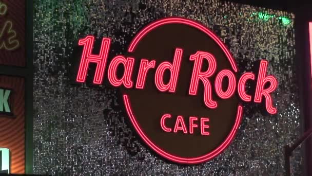 Hard Rock Cafe Sign Голливуде — стоковое видео