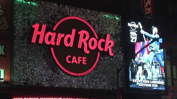 ハードロックカフェ ハリウッドの看板 — ストック動画