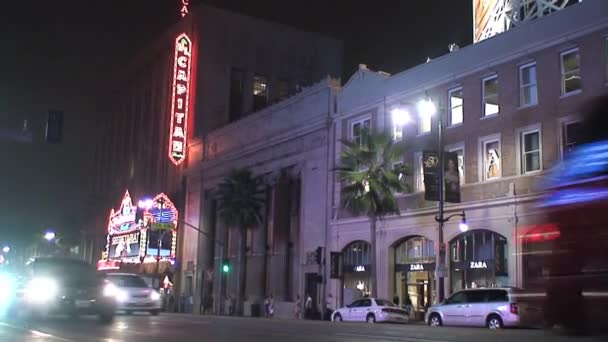 Downtown Hollywood Californië Verenigde Staten — Stockvideo