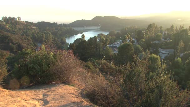 Atardecer Hollywood Hills Estados Unidos — Vídeo de stock