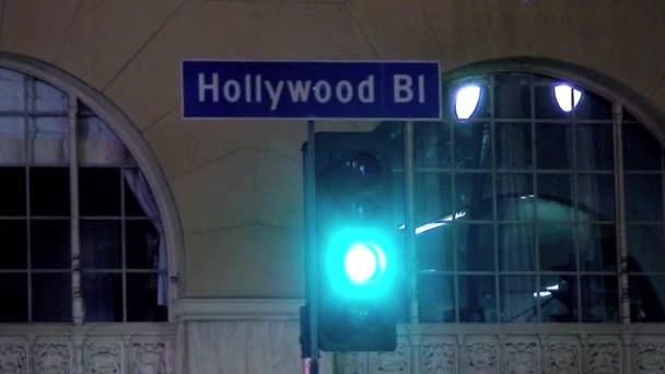 Semáforo Hollywood Boulevard — Vídeo de Stock