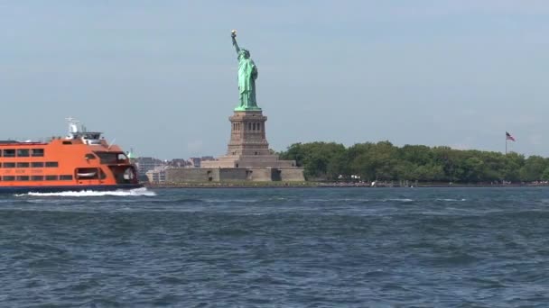 Estatua Libertad Ciudad Nueva York — Vídeo de stock
