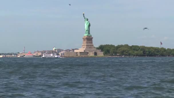 Estatua Libertad Ciudad Nueva York — Vídeos de Stock