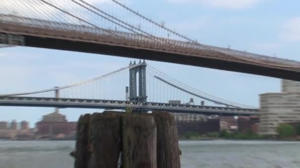 Manhattan Brooklyn Bridge New York — Stock Video