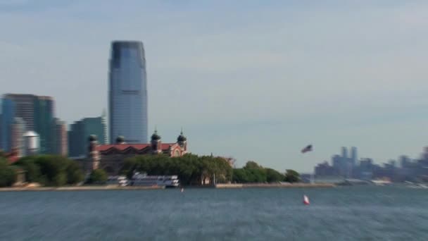 Zoom Out Ellis Island New York — Video Stock