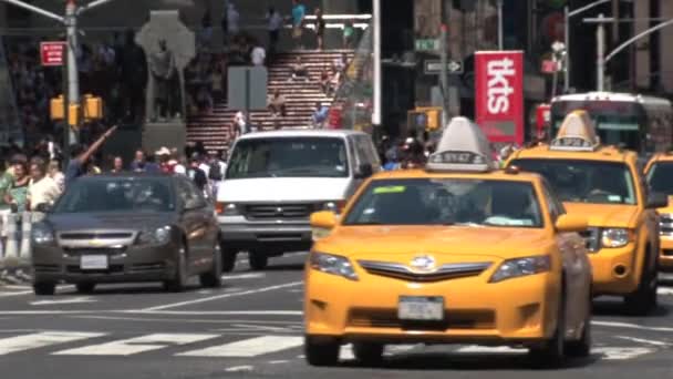 Taxis Veces Cuadrados Nueva York — Vídeo de stock