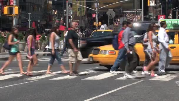 Táxis Vezes Quadrados Nova York — Vídeo de Stock