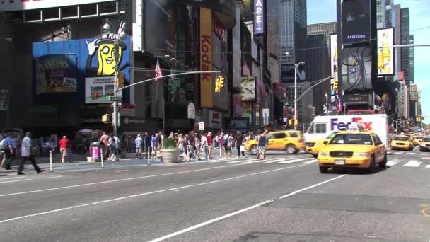 Tráfico Times Square Ciudad Nueva York — Vídeo de stock