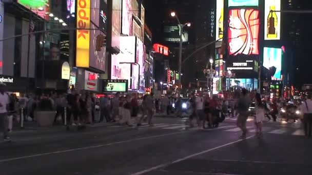 Times Square Večer New York City — Stock video