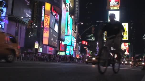 Times Square Wieczorem Nowy Jork — Wideo stockowe