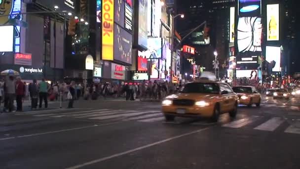Times Square Avond New York City — Stockvideo
