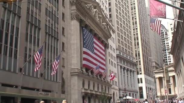 Distrito Financiero Wall Street Nueva York — Vídeo de stock