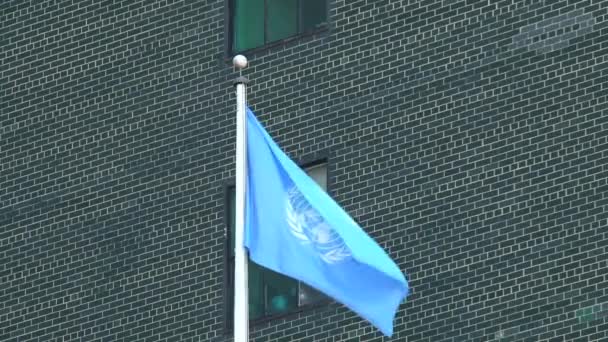 Bandera Las Naciones Unidas Nueva York — Vídeo de stock