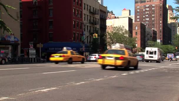 Taxis Amarillos Nueva York — Vídeo de stock